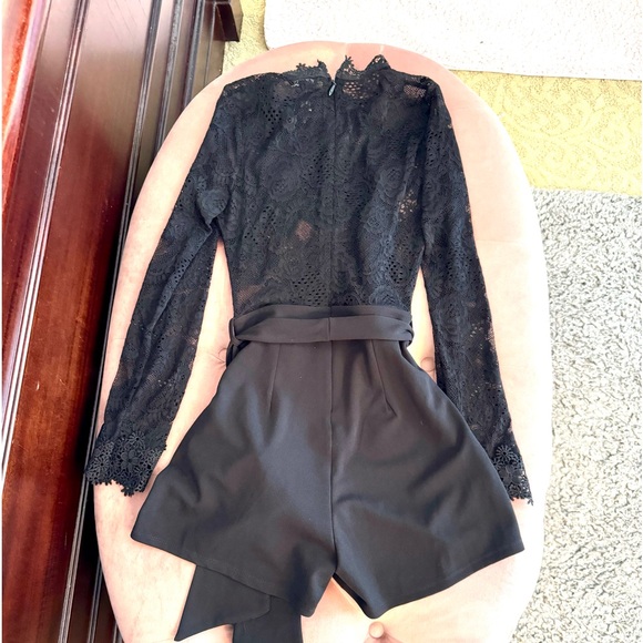 New Fashion Nova Romper Lace Black Size Small - Picture 6 of 6